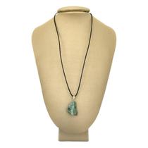 Colar Em Couro Grego E Prata Esmeralda Bruta - Ponte Vecchio