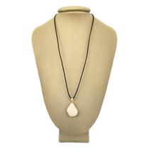 Colar em Couro Grego e Prata Quartzo Branco - P. Vecchio