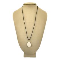 Colar Em Couro Grego E Prata Quartzo Branco - P. Vecchio