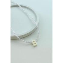 Colar em Cristal com a Letra de Madrepérola 40cm com 5cm de extensor em Prata 925