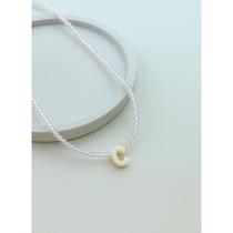 Colar em Cristal com a Letra de Madrepérola 40cm com 5cm de extensor em Prata 925