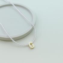 Colar em Cristal com a Letra de Madrepérola 40cm com 5cm de extensor em Prata 925