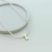 Colar em Cristal com a Letra de Madrepérola 40cm com 5cm de extensor em Prata 925