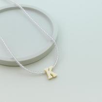 Colar em Cristal com a Letra de Madrepérola 40cm com 5cm de extensor em Prata 925