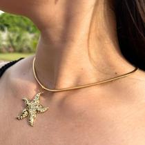 Colar em Malha Com Ping Tropicana Banhado a Ouro 18 K Colar em Malha Com Ping Tropicana Banhado a Ouro 18 K