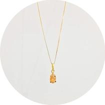 Colar em Ouro 18K Topázio Imperial de Ouro Preto 3 Quilates Natural