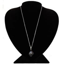 Colar em Prata 925 Elo Veneziano com Granada Natural de 2cm