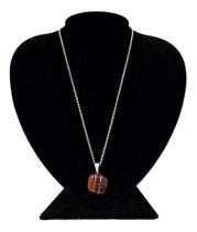 Colar em Prata Elo Português 45cm Ágata Listrada Colar em Prata Elo Português 45cm Ágata Listrada