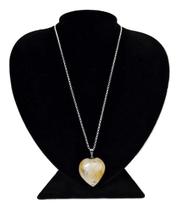 Colar em Prata Elo Português 45cm Citrino em Coração Colar em Prata Elo Português 45cm Citrino em Coração