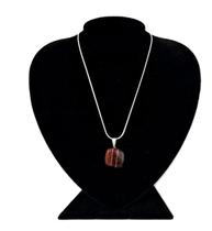 Colar Em Prata Elo Rabo De Rato 45Cm Ágata Listrada