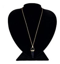 Colar Em Prata + Ouro Elo Singapura 45Cm Pedra ul Coroada Colar Em Prata + Ouro Elo Singapura 45Cm Pedra ul Coroada