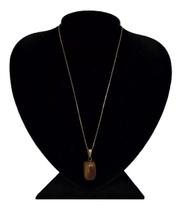 Colar em Prata + Ouro Elo Veneziano 45cm Olho de Tigre