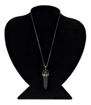 Colar em Prata + Ouro Elo Veneziano 45cm Quartzo Verde Colar em Prata + Ouro Elo Veneziano 45cm Quartzo Verde