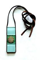 Colar em Vidro em Tons de Verde