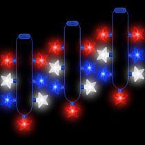 Colar EOBOH 4 de Julho com Luz 3 Peças Vermelho Azul Branco Colar EOBOH 4 de Julho com Luz 3 Peças Vermelho Azul Branco