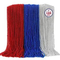 Colar EOBOH, 4 de julho, miçangas, 100 unidades, vermelho, azul, branco Colar EOBOH, 4 de julho, miçangas, 100 unidades, vermelho, azul, branco