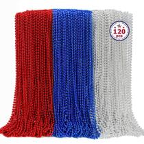 Colar EOBOH de 4 de julho, miçangas, 120 unidades para festa patriótica Colar EOBOH de 4 de julho, miçangas, 120 unidades para festa patriótica