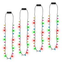 Colar EOBOH Light up Christmas com 4 colares de lâmpadas de Natal Colar EOBOH Light up Christmas com 4 colares de lâmpadas de Natal