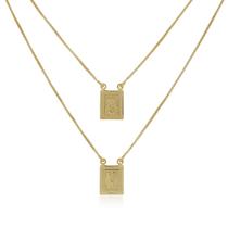 Colar Escapulário Nossa Senhora Aparecida Semi Joia Banhado Ouro 18k