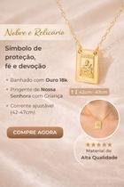 Colar Escapulário Nossa Senhora Banhado em Ouro Colar Escapulário Nossa Senhora Banhado em Ouro