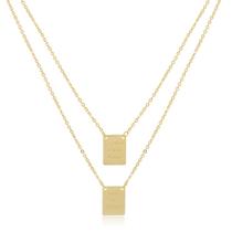 Colar Escapulário Salmo 23 O Senhor é o meu Pastor Banhado Ouro 18k