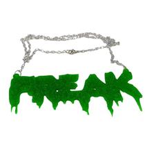 Colar Escrita Freak Verde Fluorescente com Glitter Colar Escrita Freak Verde Fluorescente com Glitter