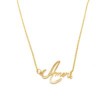 Colar Escrito Amor Folheado A Ouro Colar Escrito Amor Folheado A Ouro