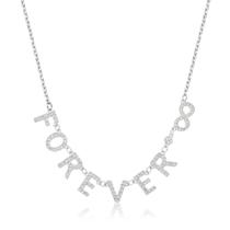 Colar escrito Forever zircônia rodio branco
