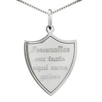 Colar Escudo Coleção Personalizável em Prata 925 Colar Escudo Coleção Personalizável em Prata 925