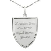 Colar Escudo Coleção Personalizável em Prata 925 Colar Escudo Coleção Personalizável em Prata 925
