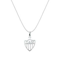 Colar escudo vazado atlético - 1cm prata 925