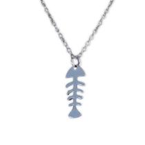 Colar Espinha de Peixe Estilosa Aço Inoxidável