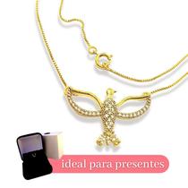 Colar Espirito Santo Banhado A Ouro Presente Feminino Lindo