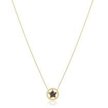 Colar estrela com micro zircônia colorida banhado a ouro 18k Colar estrela com micro zircônia colorida banhado a ouro 18k
