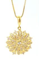 Colar Estrela cravejada em zircônia cristal ouro