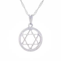 Colar Estrela de Davi 6 pontas com aro 17mm Judaica - Sunshine Cristais