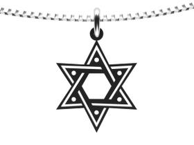 Colar Estrela De Davi De Prata