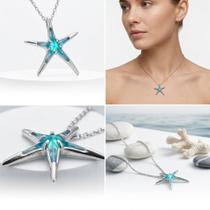Colar Estrela do Mar Minimalista Banhado Prata