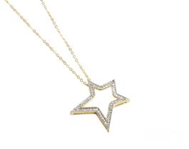 Colar Estrela folheado a ouro com zircônias 45cm Colar Estrela folheado a ouro com zircônias 45cm