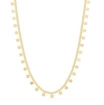 COLAR ESTRELINHAS LISAS BANHADA A OURO - 35 cm + 9 cm Extensor
