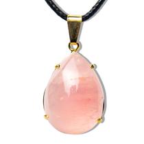 Colar Extra Gota Pedra Quartzo Rosa Montagem Garra Dourado