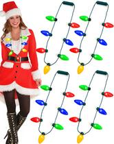Colar Eyegla Christmas Light Up, pacote com 4 lâmpadas LED