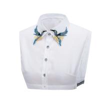 Colar falso de pássaro bordado e gola de blusa removível para mulheres Colar falso de pássaro bordado e gola de blusa removível para mulheres