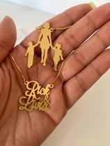 Colar Família duplo com nomes Personalizada