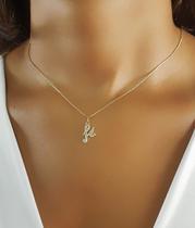 Colar Fé Micro Zircônia Cristal Banhado a Ouro Colar Fé Micro Zircônia Cristal Banhado a Ouro