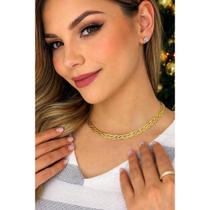 Colar Feminina 5 Fios Em Aço Inoxidável Dourado e Prateado Choker 5 laminas Colar Feminina 5 Fios Em Aço Inoxidável Dourado e Prateado Choker 5 laminas