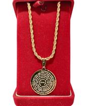 Colar Feminina Folheada a Ouro Dourado com Pingente Medalha Oração Pai Nosso Colar Feminina Folheada a Ouro Dourado com Pingente Medalha Oração Pai Nosso