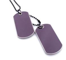 Colar Feminino 2 Placas De Metal Bordo Colar Feminino 2 Placas De Metal Bordo