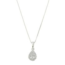 Colar Feminino 50cm Prata 925 Ponto De Luz Gota Cravejado Zirconia