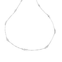 Colar feminino 60cm com zircônias e corrente veneziana Prata 925 Colar feminino 60cm com zircônias e corrente veneziana Prata 925